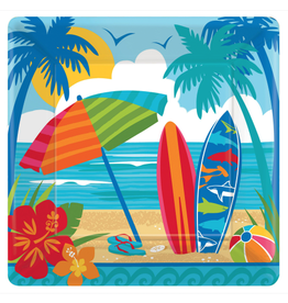 Amscan - Holiday Sun and Surf Square Plates, 10"