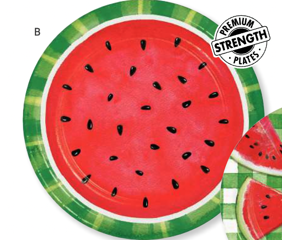 Creative Converting - Holiday Watermelon Check - 9" Plates