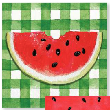 Creative Converting - Holiday Watermelon Check - Lunch Napkin