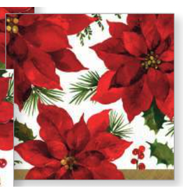 Creative Converting - Holiday Posh Poinsettia - Beverage Napkin - Discontinued