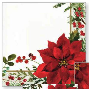 Creative Converting - Holiday Posh Poinsettia - Lunch Napkins