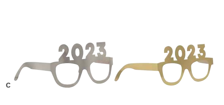 Unique Holiday 2023 New Years Glasses Gold & Silver