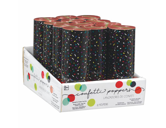 Multi Confetti Poppers - Large Pack (12pk)
