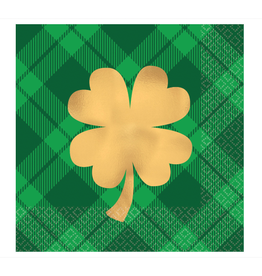 Gold Shamrock Beverage Napkins