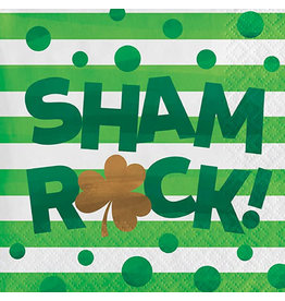 Creative Converting Irish Shamrocks Beverage Napkins - 16ct