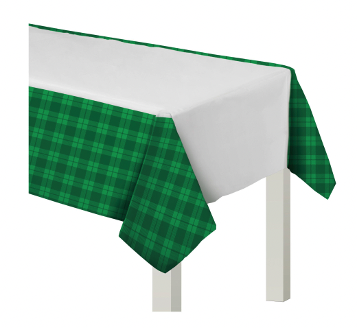 St. Patrick's Day Plaid Plastic Tablecover