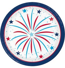 Creative Converting Fireworks - 7" Round Plate - 8ct