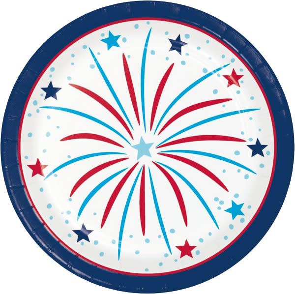 Creative Converting Fireworks - 7" Round Plate - 8ct
