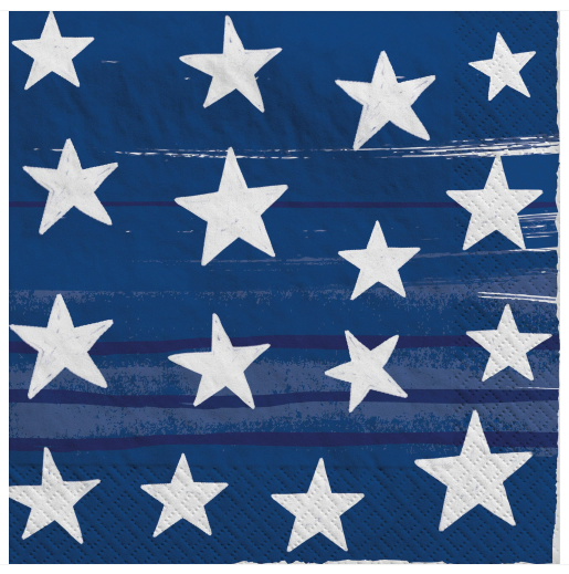 Amscan - Holiday Painted Patriotic Beverage Napkins - 50ct