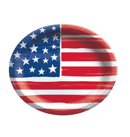 Amscan - Holiday Painted Patriotic Oval Plates, 12"