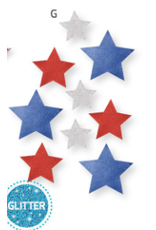 Creative Converting Patriotic - Glitter Stars 12pkg