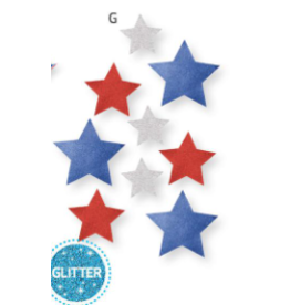 Creative Converting Patriotic - Glitter Stars 12pkg