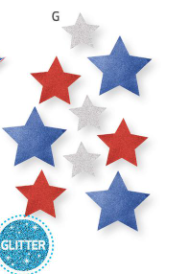 Creative Converting Patriotic - Glitter Stars 12pkg