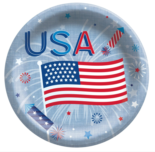 Amscan - Holiday Patriotic Celebration Plates, 7"