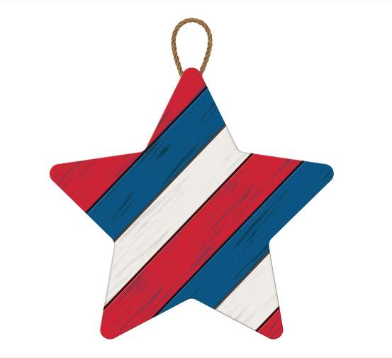 Patriotic Hanging Star Sign