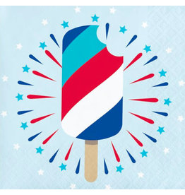 Creative Converting Patriotic Popsicles - Beverage Napkin - 16ct