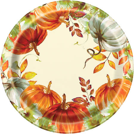 Unique Fall Watercolor Pumpkin 10" Plate