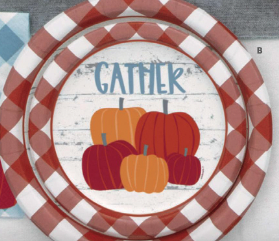 Unique Holiday Pumpkin & Gingham - 7" Plate
