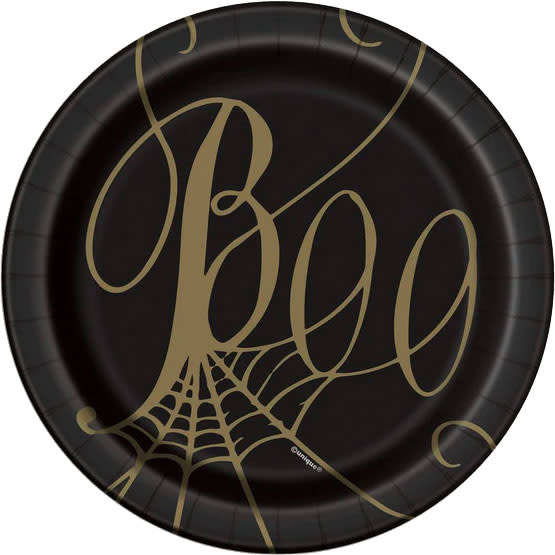 Unique Black & Gold Spiderweb - 7" Plate