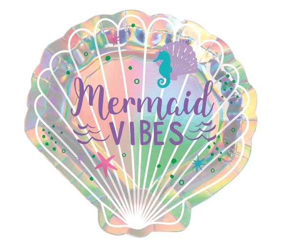 Shimmering Mermaids 7" Shell Shaped Iridescent Plate