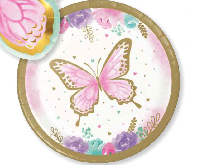 Creative Converting Butterfly Shimmer 7" Plates