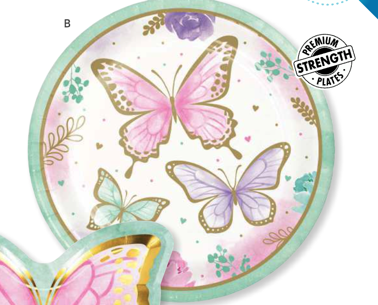 Creative Converting Butterfly Shimmer 9" Plates