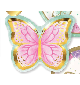 Creative Converting Butterfly Shimmer 9" Shaped Plates