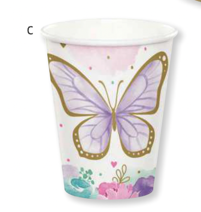 Creative Converting Butterfly Shimmer 9oz Cups