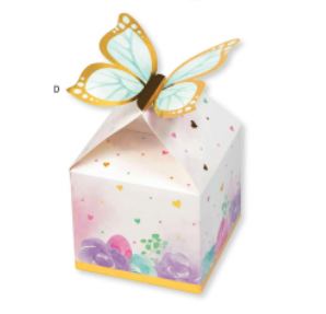 Creative Converting Butterfly Shimmer Favor Box - 8ct