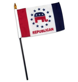 Stick Flag 4"x6" - Republican Party