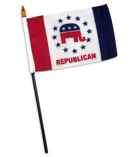 Stick Flag 4"x6" - Republican Party