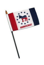 Stick Flag 4"x6" - Democratic Party