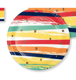 Creative Converting Birthday Stripes 7" Plates