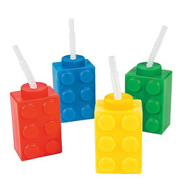 FUN EXPRESS Brick Party - Cup with Straw & Lid