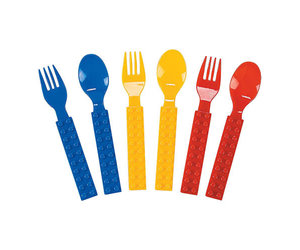 FUN EXPRESS Brick Party - Fork and Spoon Set 16ct - Watkins Party
