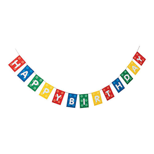 FUN EXPRESS Brick Party - Pennant Garland, Happy Birthday