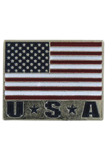 Online Stores Lapel Pin - USA  Flag - Silver