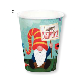 Creative Converting Party Gnomes 9oz Cups (YARD SALE)