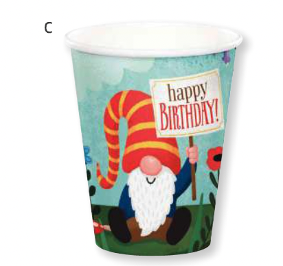 Creative Converting Party Gnomes 9oz Cups (YARD SALE)
