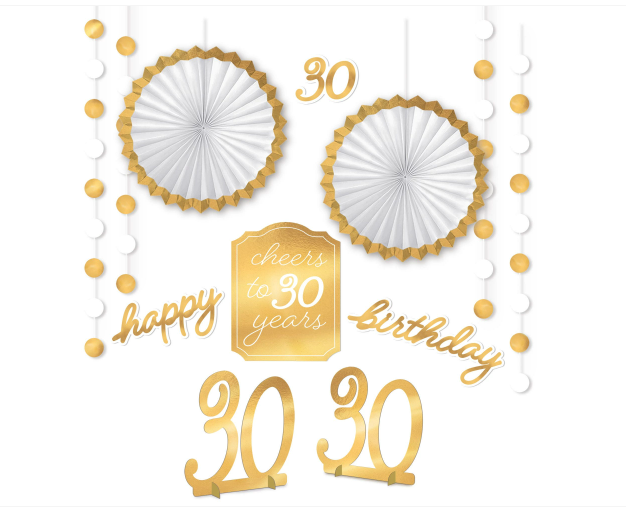 Golden Age Birthday 30th Room Decoration Kit