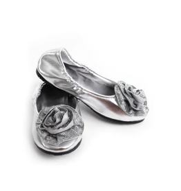 Little Adventures Silver Sparkle Shoes - Size 5/6