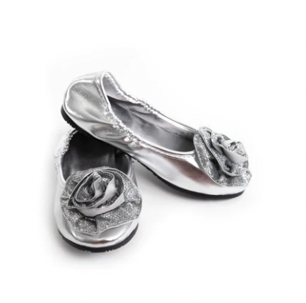 Little Adventures Silver Sparkle Shoes - Size 5/6 - Discontinued