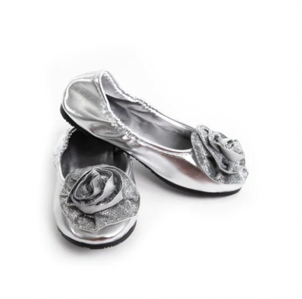 Little Adventures Silver Sparkle Shoes - Size 7/8 - Discontinued