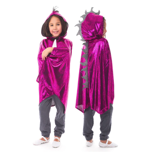 Little Adventures Dragon Cloak Magenta/Silver