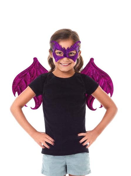 Little Adventures Dragon Wing and Mask Set - Pink/Purple