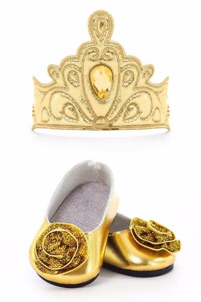 Little Adventures Doll Shoes and Tiara Gold