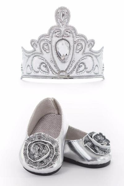 Little Adventures Doll Shoes and Tiara Silver