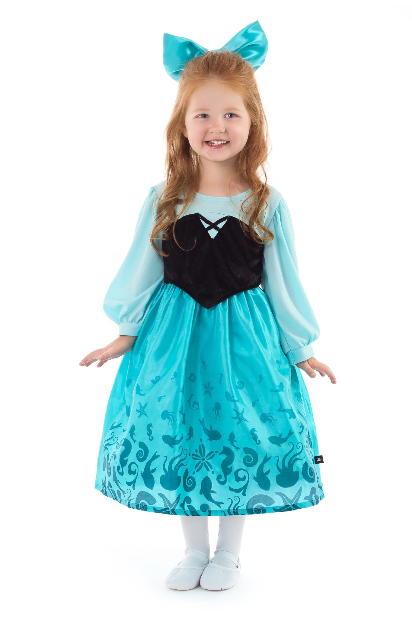 Little Adventures Mermaid Day Dress with Bow - Medium