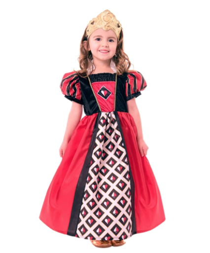 Little Adventures Queen of Hearts Dress w/ Crown - Small