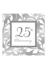 Silver Elegant Scroll - Napkins, Lunch 25th (Clearance)